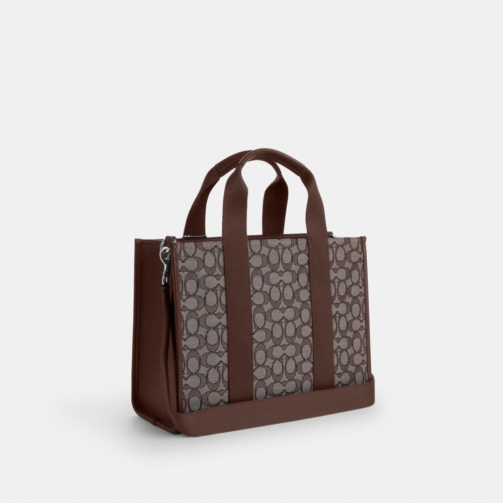 Smith Tote Bag In Signature Jacquard Signature Jacquard-Silver-Oak-Maple Signature Jacquard-Silver-Oak-Maple
