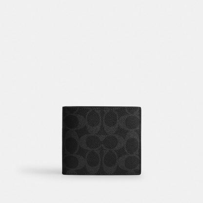 Coach Id Billfold Wallet In Signature Canvas Black Signature