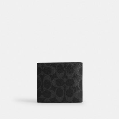 Coach Id Billfold Wallet In Signature Canvas Black Signature