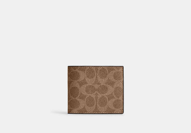 Id Billfold Wallet In Signature Canvas Signature Canvas-Qb-Tan-Black Signature Canvas-Qb-Tan-Black