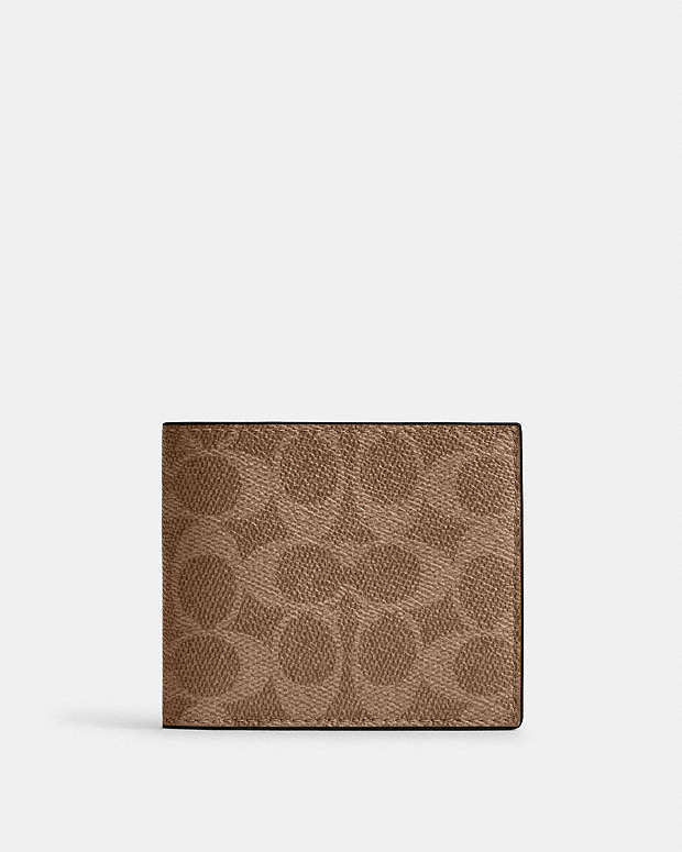 Id Billfold Wallet In Signature Canvas Signature Canvas-Qb-Tan-Black Signature Canvas-Qb-Tan-Black