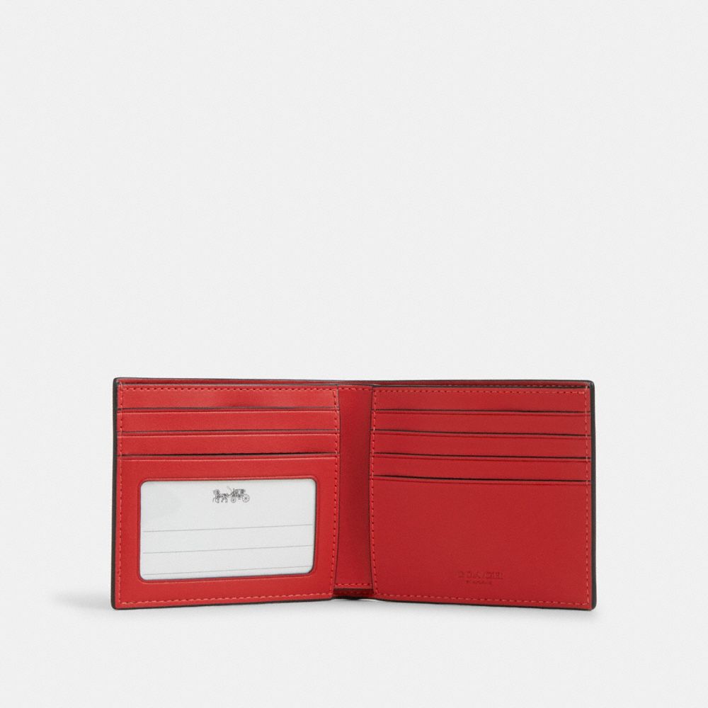 Coach Id Billfold Wallet In Signature Canvas Bold Red