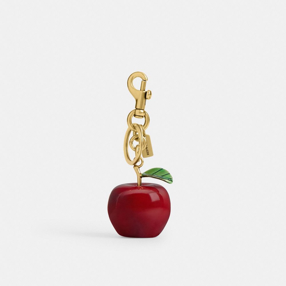 Coach Apple Bag Charm Brass Multi