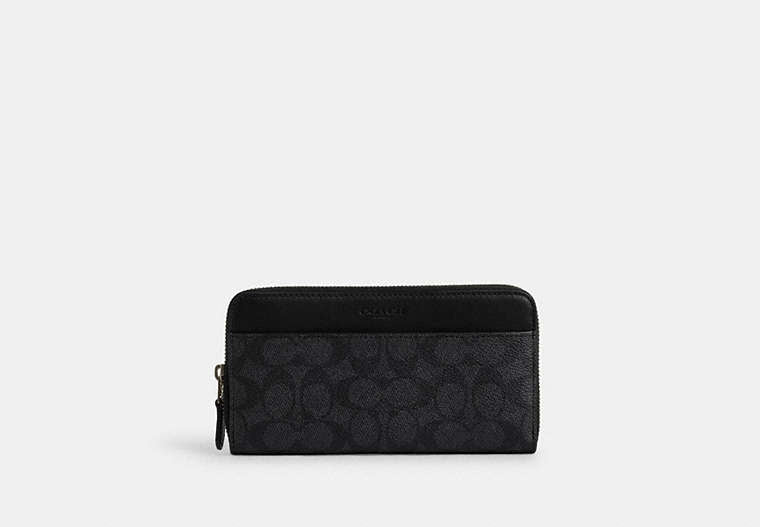 Accordion Wallet In Signature Canvas Gunmetal-Charcoal-Black Gunmetal-Charcoal-Black