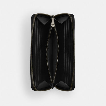 Coach Accordion Wallet In Signature Canvas Gunmetal Charcoal Black