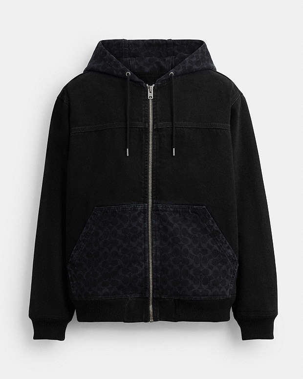 Signature Denim Zip Jacket Black Wash Black Wash