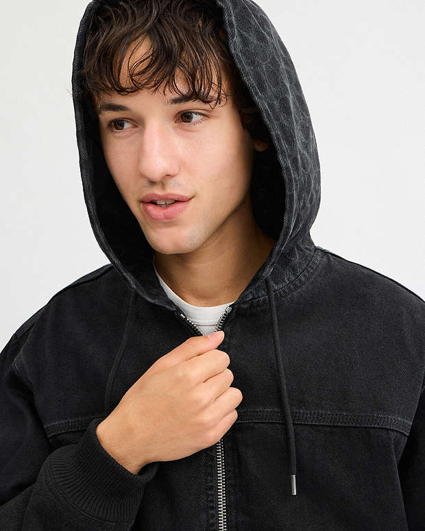 Signature Denim Zip Jacket Black Wash Black Wash