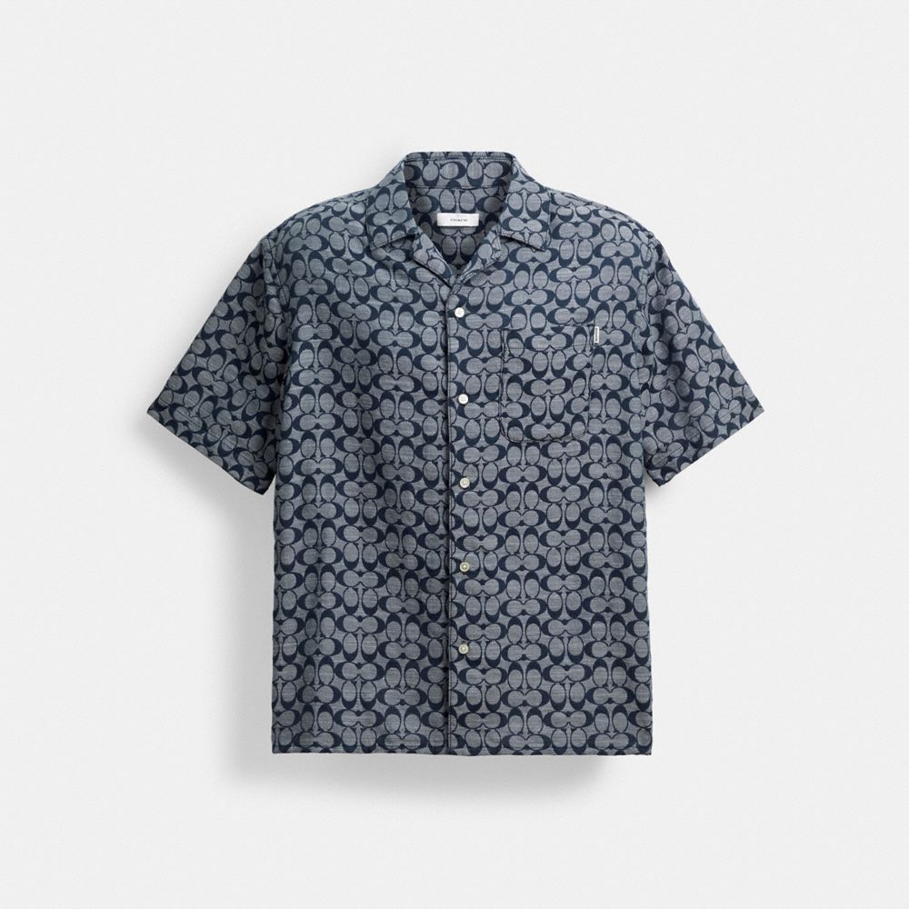 Coach Signature Camp Shirt Navy