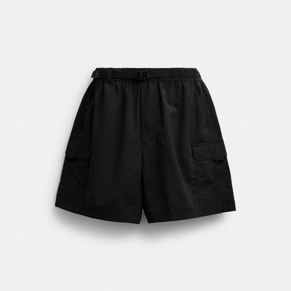 Coach Nylon Utility Short In Recycled Nylon Black