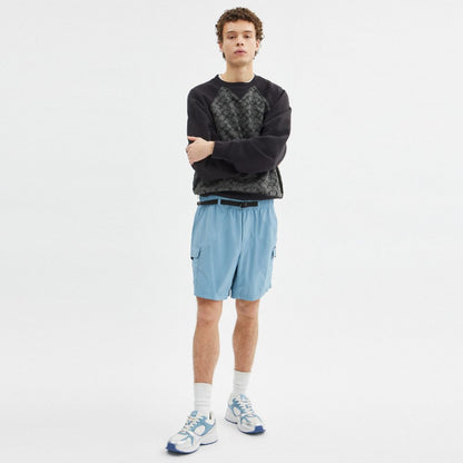 Coach Nylon Utility Short In Recycled Nylon Mountain Spring