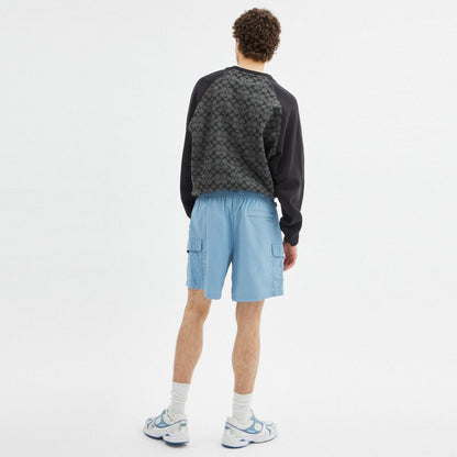 Coach Nylon Utility Short In Recycled Nylon Mountain Spring