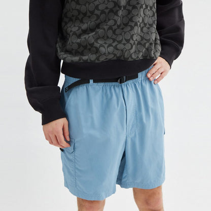 Coach Nylon Utility Short In Recycled Nylon Mountain Spring