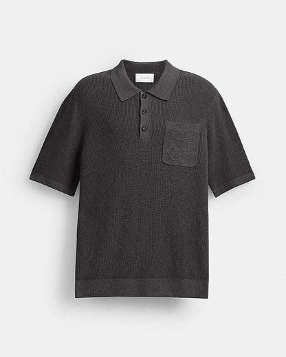 Knit Polo Washed Black Washed Black