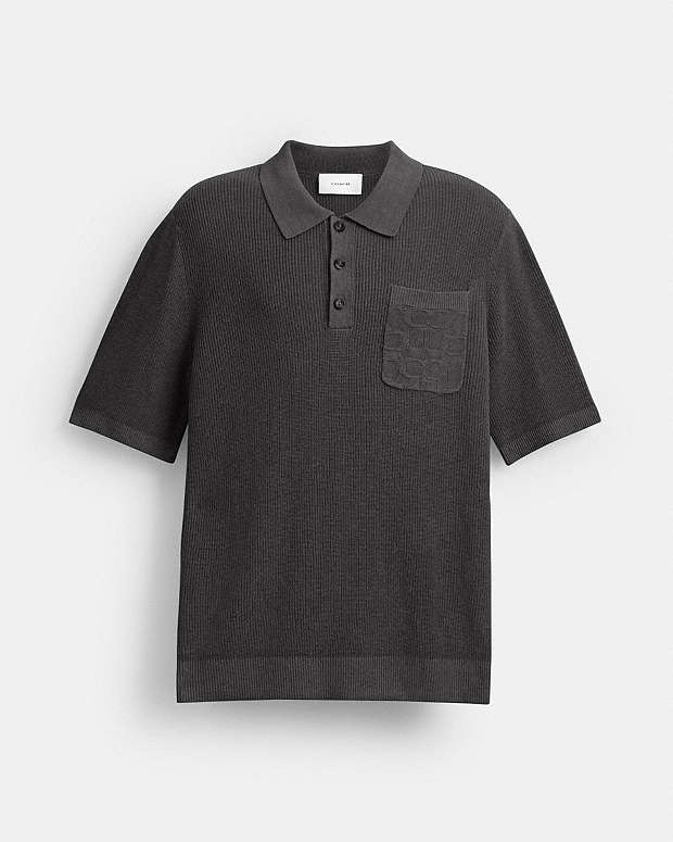 Knit Polo Washed Black Washed Black