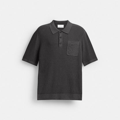 Coach Knit Polo Washed Black