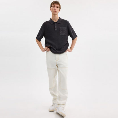 Coach Knit Polo Washed Black