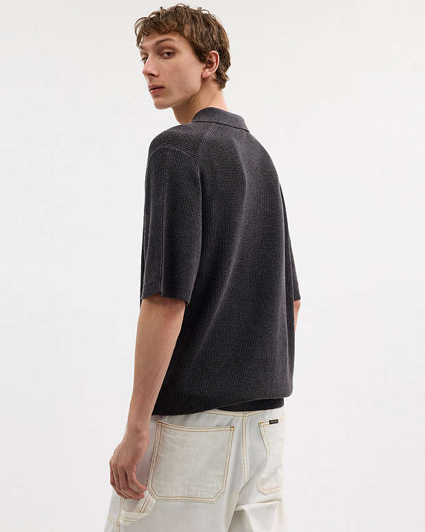 Knit Polo Washed Black Washed Black
