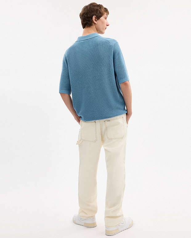 Knit Polo Washed Blue Washed Blue
