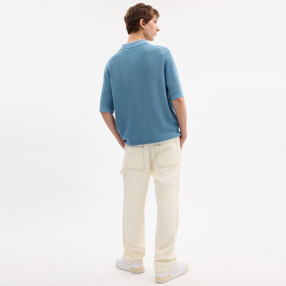Coach Knit Polo Washed Blue