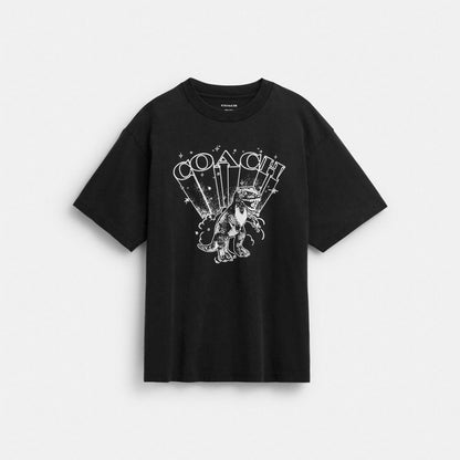 Coach T Rex Relaxed T Shirt In Organic Cotton Washed Black