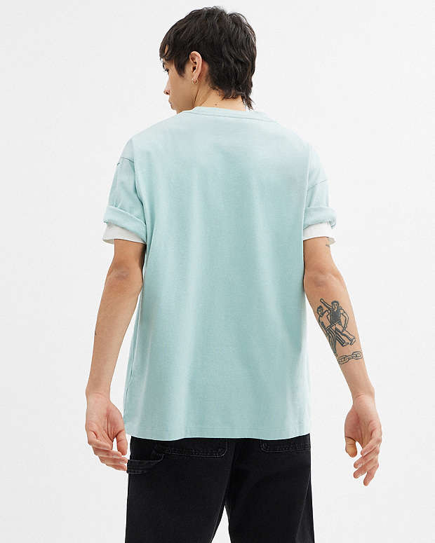 Stegosaurus Relaxed T Shirt In Organic Cotton Blue Haze Blue Haze