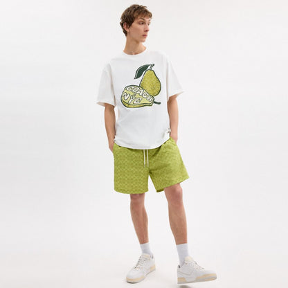 Coach Pear Relaxed T Shirt In Organic Cotton Vintage Ivory