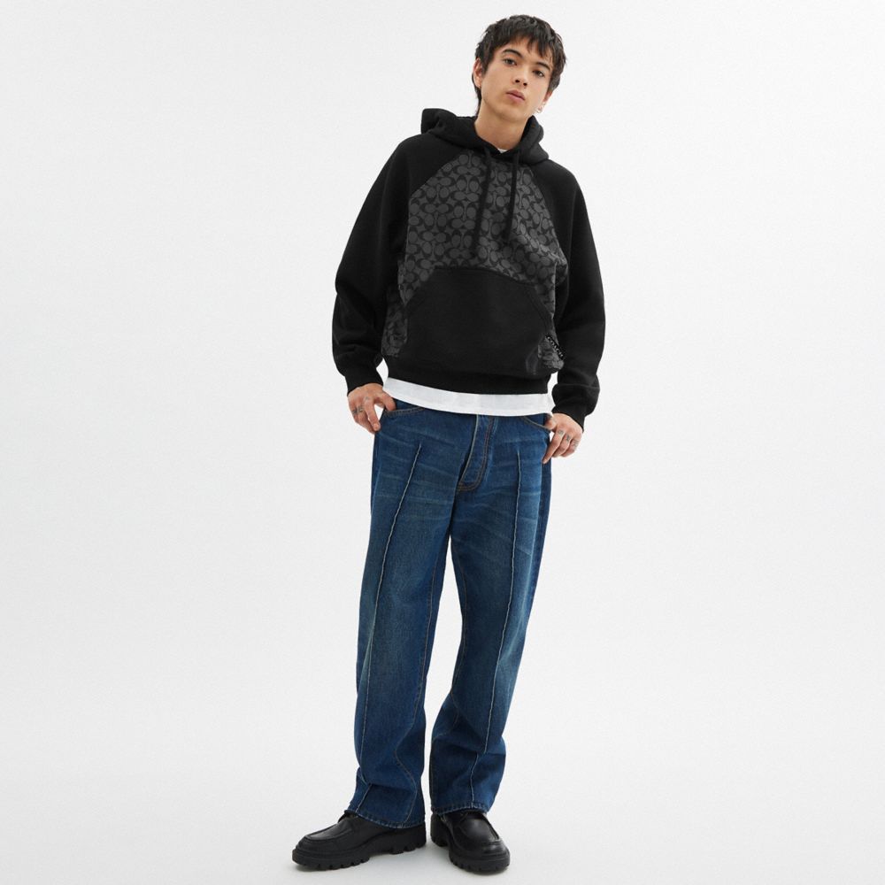 Coach Signature Hoodie Charcoal Signature