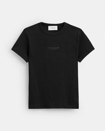 New York Ribbed T Shirt Black Black