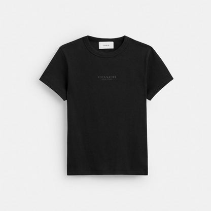 Coach New York Ribbed T Shirt Black