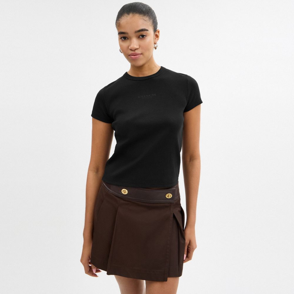 Coach New York Ribbed T Shirt Black