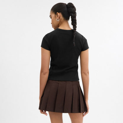 Coach New York Ribbed T Shirt Black