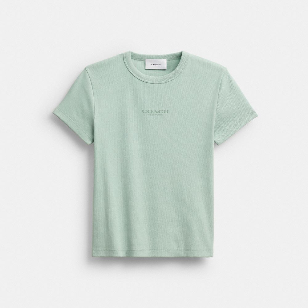 Coach New York Ribbed T Shirt Mint