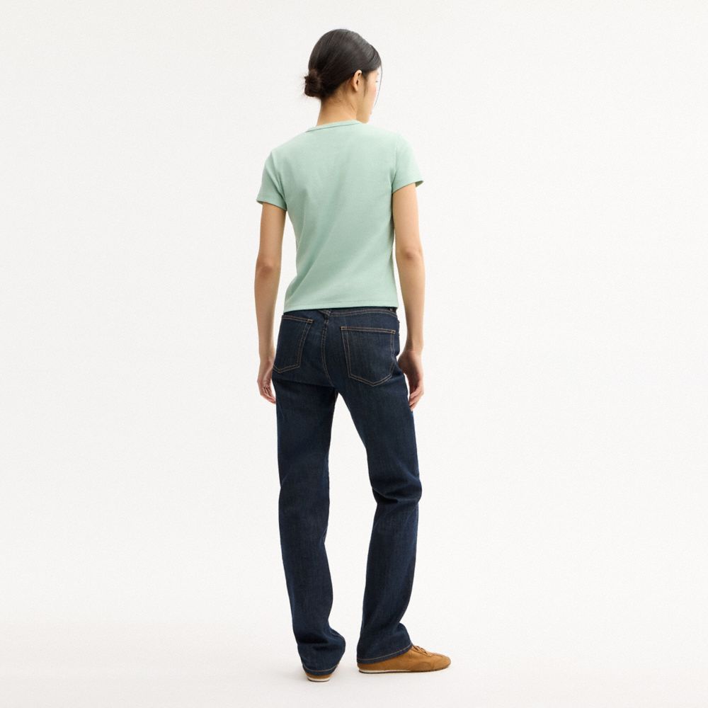 Coach New York Ribbed T Shirt Mint