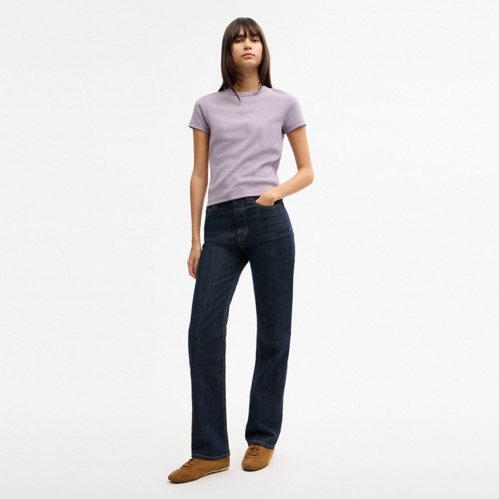 Coach New York Ribbed T Shirt Wisteria Purple