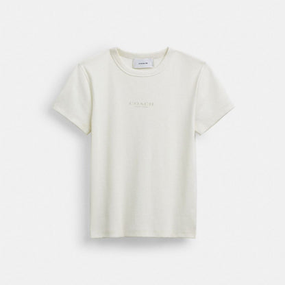 Coach New York Ribbed T Shirt White