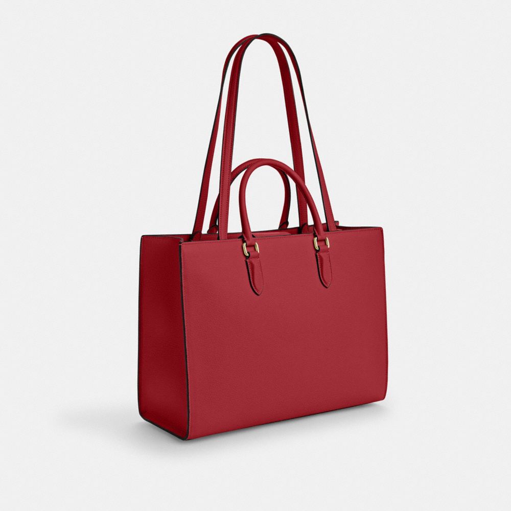 Coach Maggie Tote Bag Gold True Red