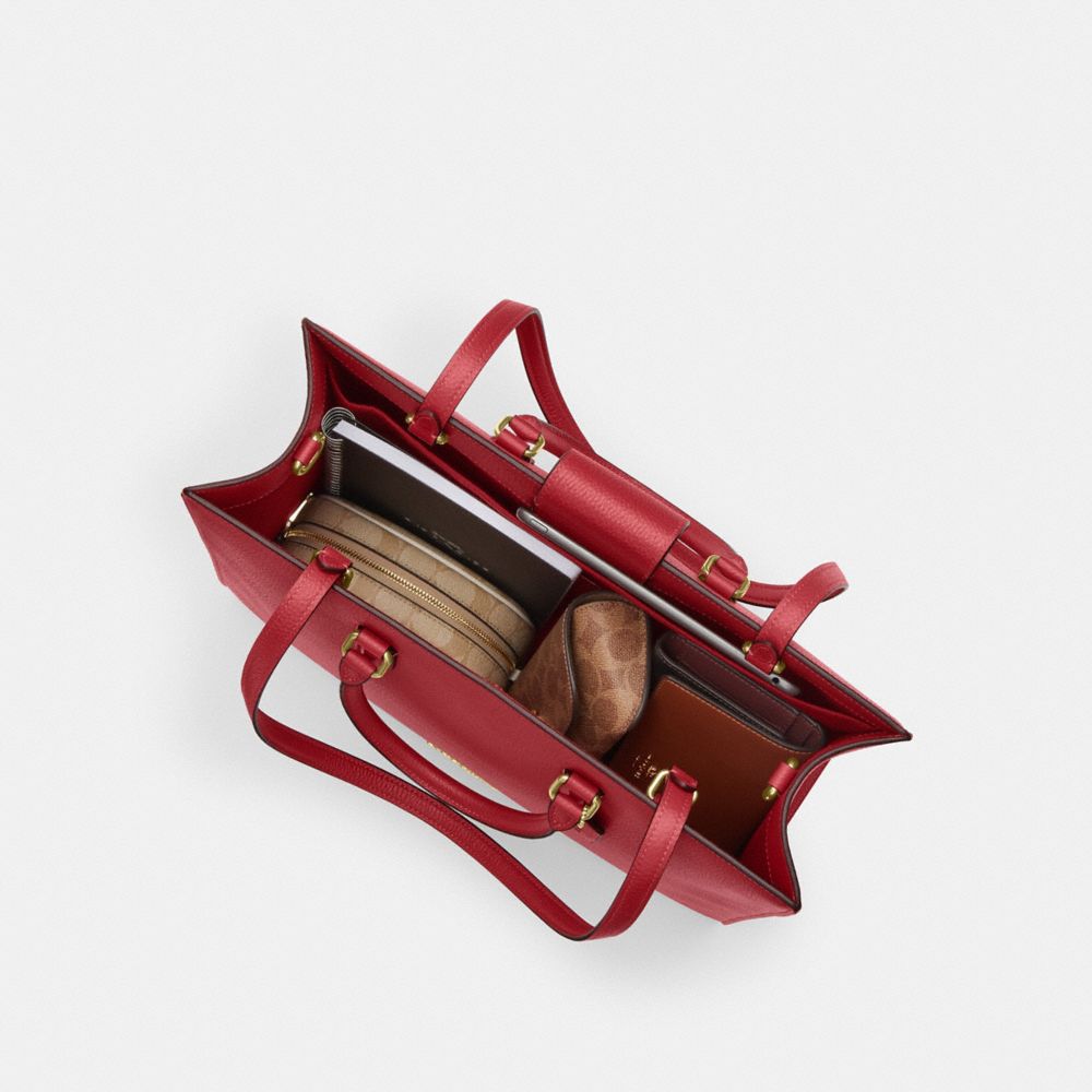 Coach Maggie Tote Bag Gold True Red