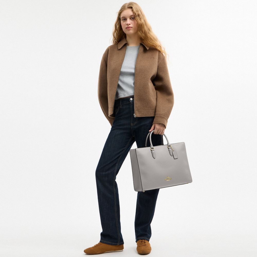 Coach Maggie Tote Bag Gold Dove Grey