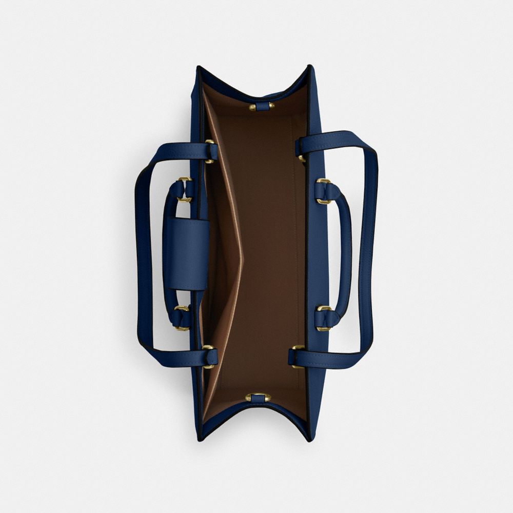 Coach Maggie Tote Bag Gold Deep Blue