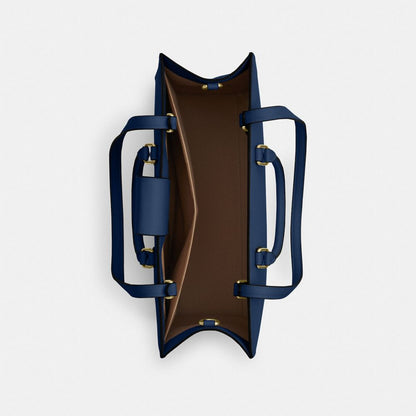 Coach Maggie Tote Bag Gold Deep Blue