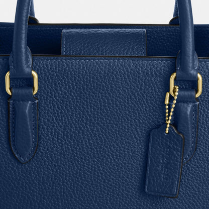 Coach Maggie Tote Bag Gold Deep Blue