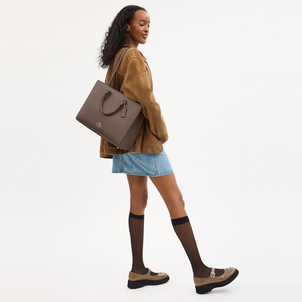 Coach Maggie Tote Bag Gold Dark Stone