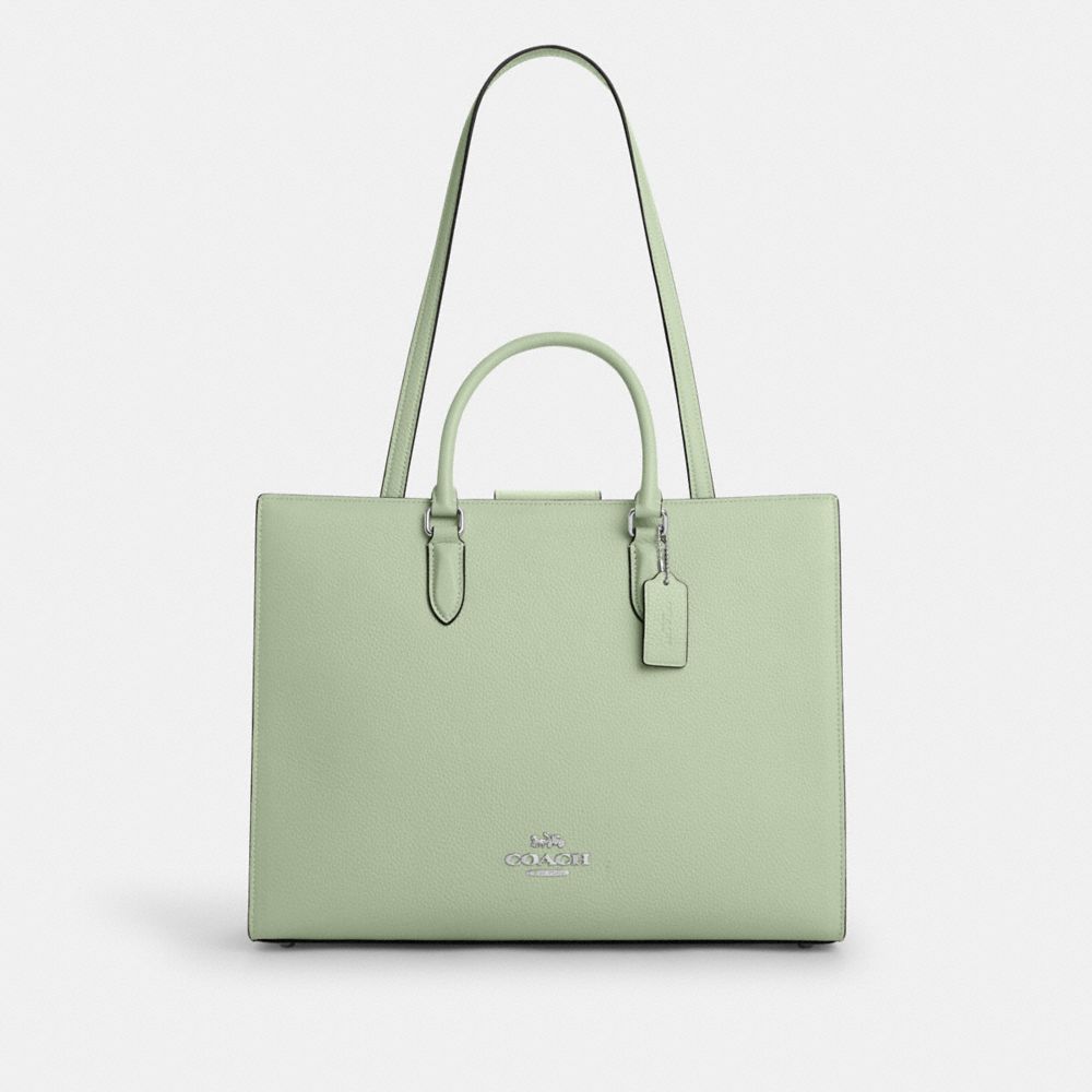 Maggie Tote Bag Pebbled Leather-Sv-Light Pistachio Pebbled Leather-Sv-Light Pistachio