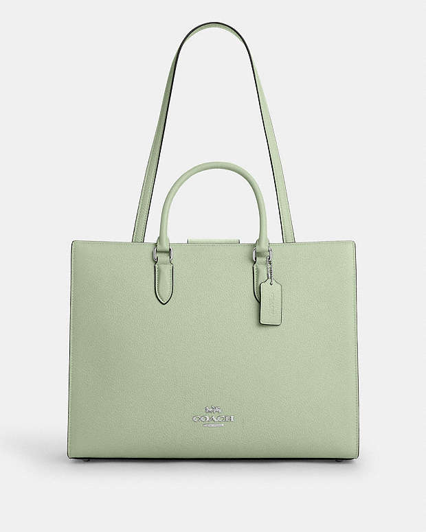 Maggie Tote Bag Pebbled Leather-Sv-Light Pistachio Pebbled Leather-Sv-Light Pistachio