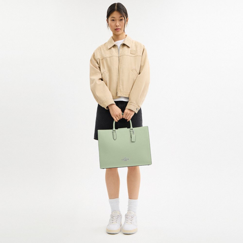 Maggie Tote Bag Pebbled Leather-Sv-Light Pistachio Pebbled Leather-Sv-Light Pistachio