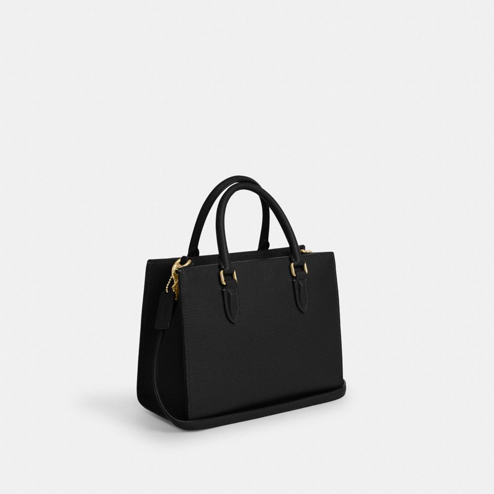 Maggie Small Tote Bag Pebbled Leather-Gold-Black Pebbled Leather-Gold-Black