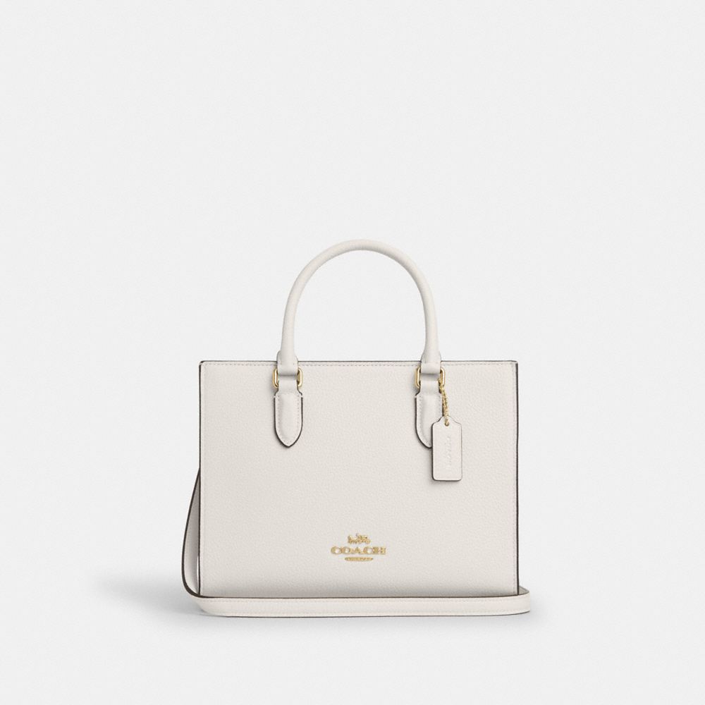 Maggie Small Tote Bag Pebbled Leather-Gold-Chalk Pebbled Leather-Gold-Chalk