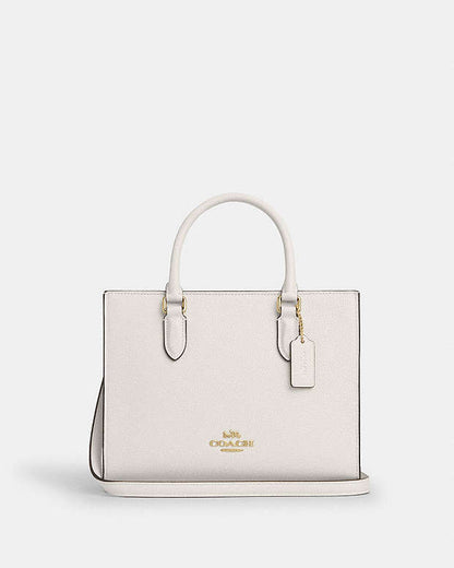 Maggie Small Tote Bag Pebbled Leather-Gold-Chalk Pebbled Leather-Gold-Chalk