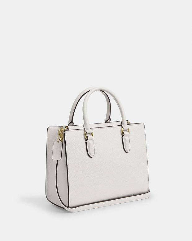 Maggie Small Tote Bag Pebbled Leather-Gold-Chalk Pebbled Leather-Gold-Chalk