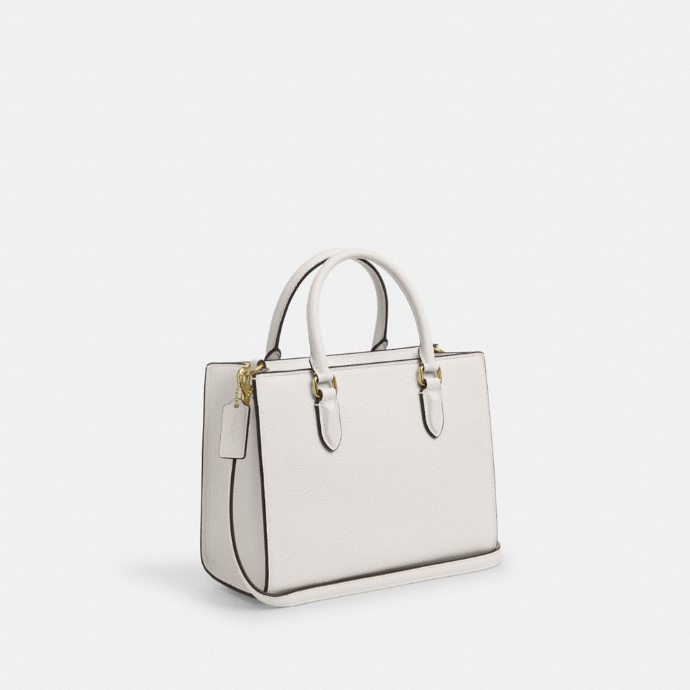 Maggie Small Tote Bag Pebbled Leather-Gold-Chalk Pebbled Leather-Gold-Chalk